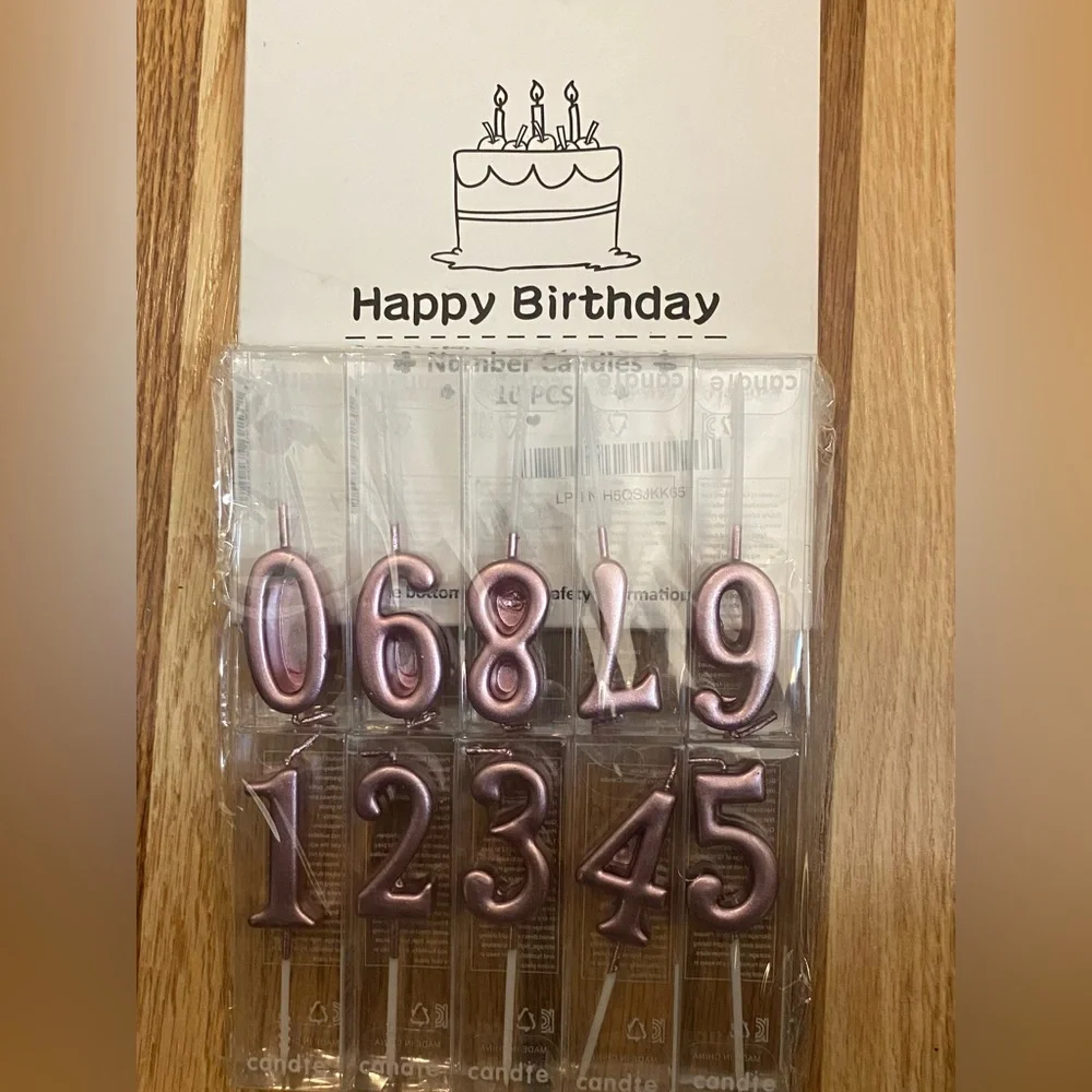Andie Metallic Pink Number Cake Candles